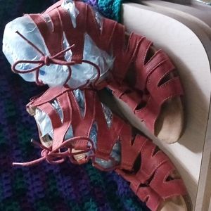 Earth Origins soft leather Sandals brick red